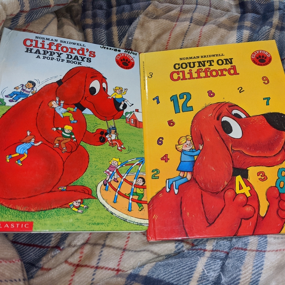 2 Vintage Clifford Hardback Books